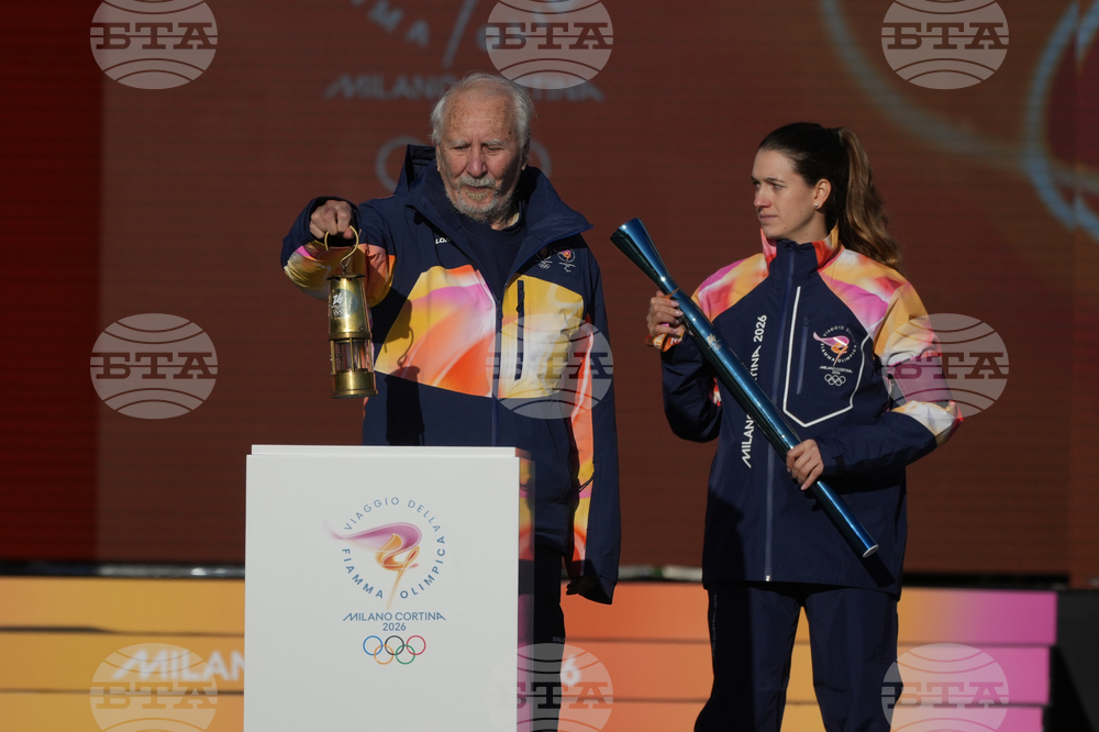 Italy Olympics Milan Cortina Flame