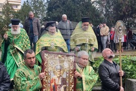 Ямбол - литийно шествие - икона с мощи на свети Николай Мирликийски Чудотворец