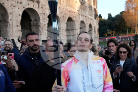 Italy Olympics Milan Cortina Flame