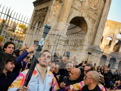 Italy Olympics Milan Cortina Flame