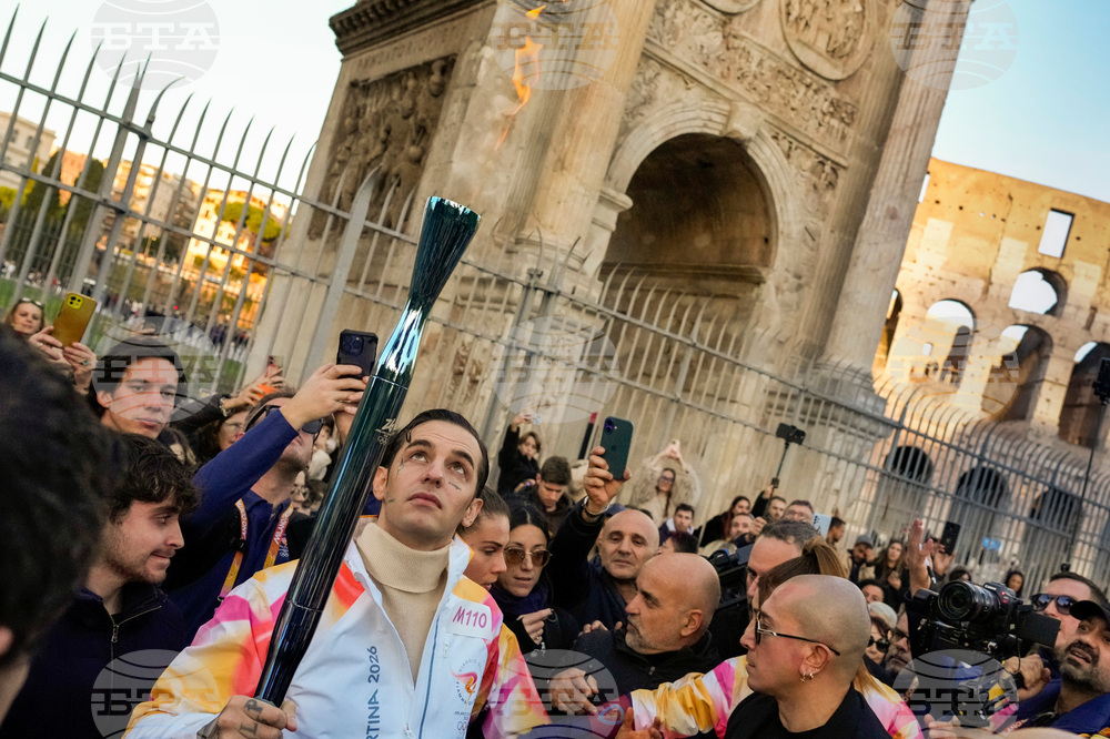 Italy Olympics Milan Cortina Flame