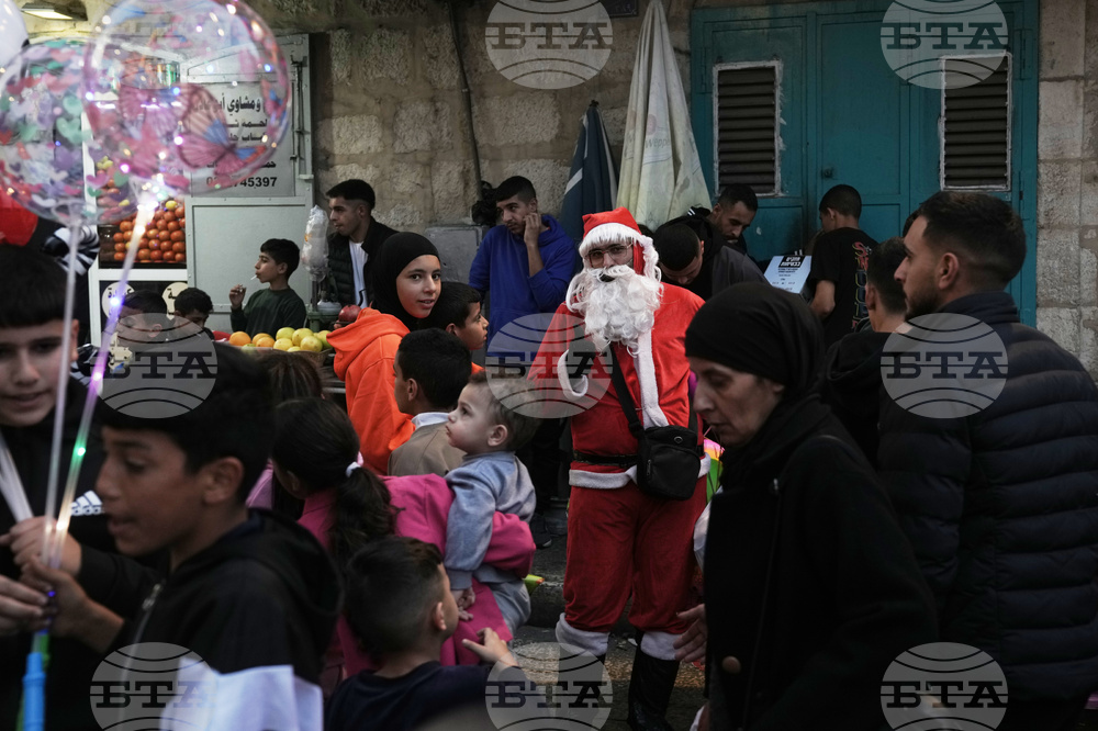 Palestinians Daily Life Holiday Lights