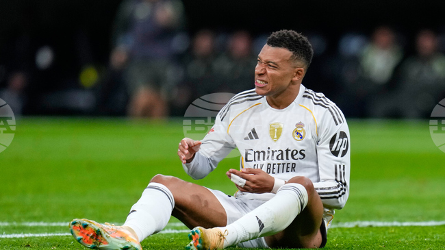 Голмайсторът на Реал Мадрид Килиан Мбапе не тренира с тима днес заради счупен пръст