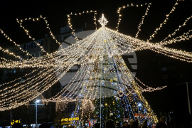 Разград - коледна елха - празнични светлини