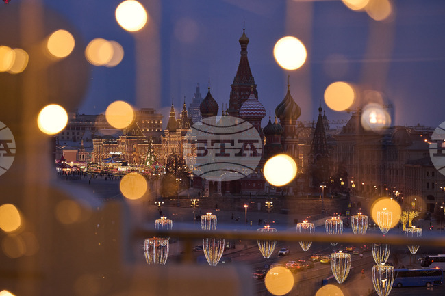 APTOPIX Russia Daily Life Holiday Lights