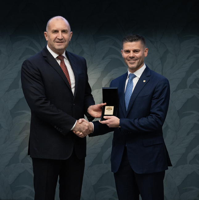 Confindustria Bulgaria President Roberto Santorelli Receives President's Badge of Honour