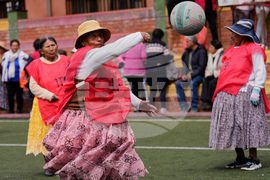APTOPIX Bolivia Grandmothers Handball