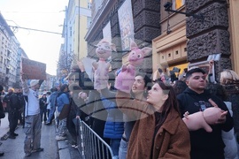 НАТФИЗ - студенти - демонстрация срещу правителството