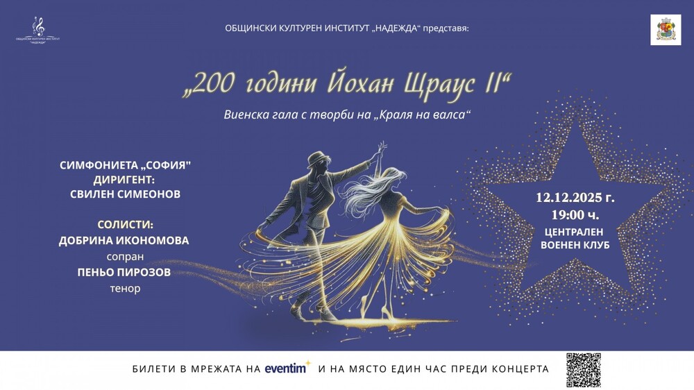 Столична община: Виенска гала "200 години – Йохан Щраус II"