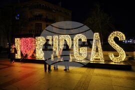 Бургас - светещ надпис