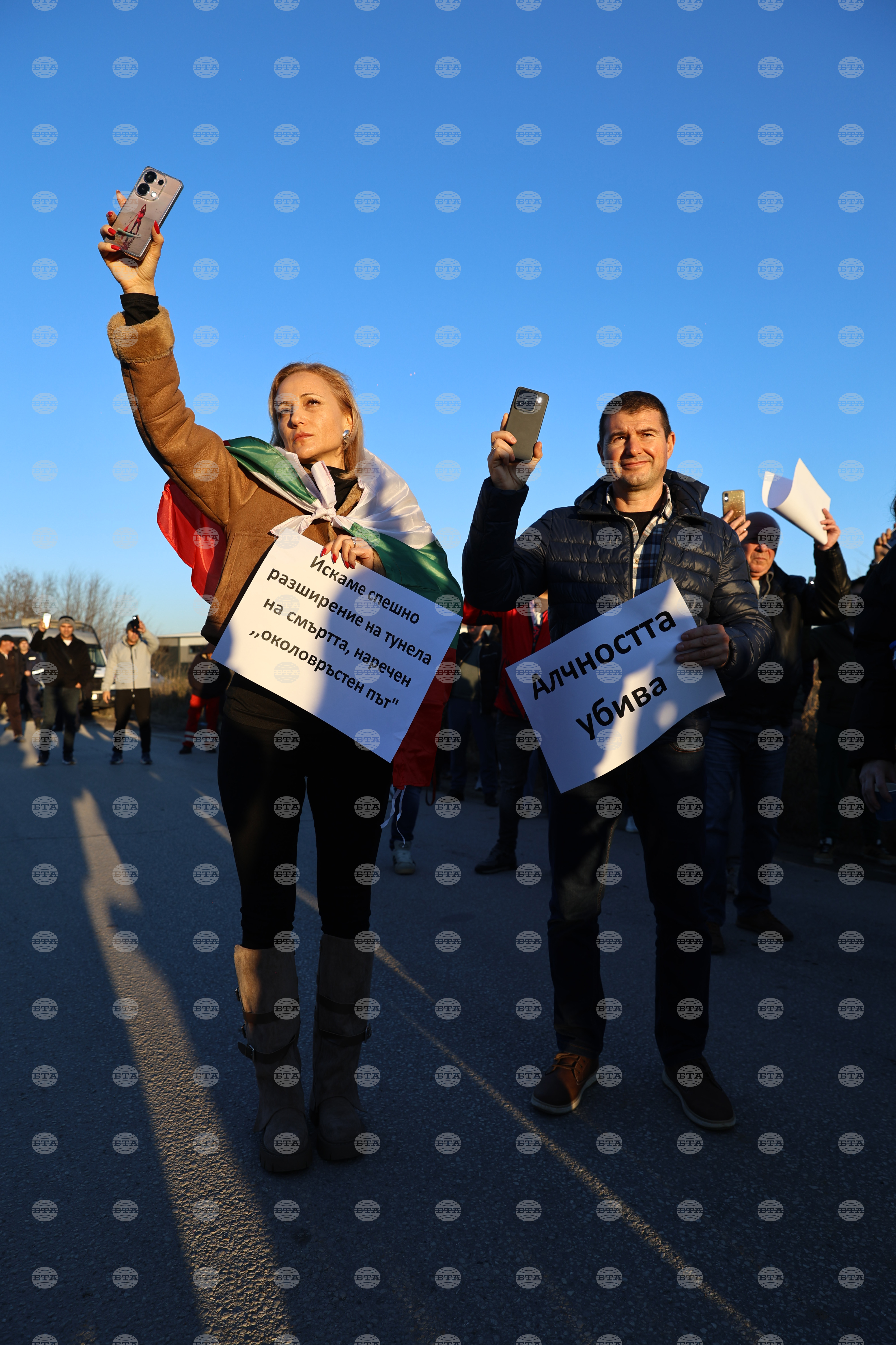 Пловдив - протест с искане за премахване на мантинелите и разширяване на пътя