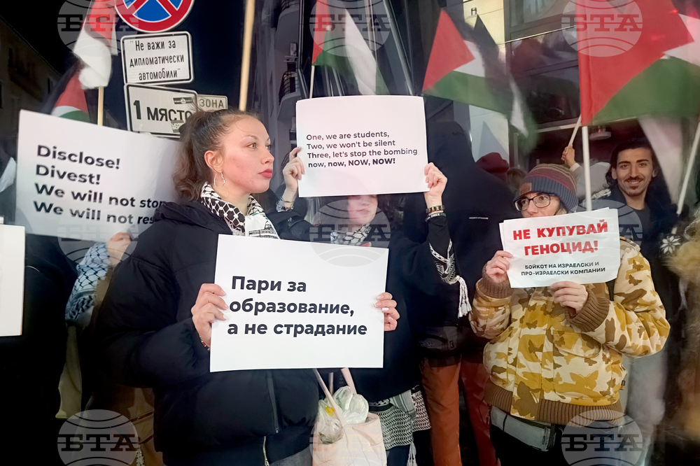 Граждани протестират в София в защита правата на палестинците 