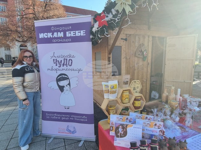 В коледното градче на Плевен е подреден благотворителен базар на Фондация "Искам бебе"