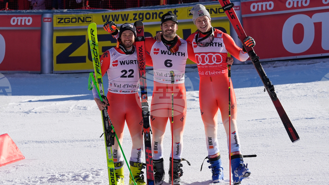 Лоик Меяр спечели гигантския слалом във Вал д'Изер, швейцарци окупираха подиума в деветия кръг от сезона в алпийските ски