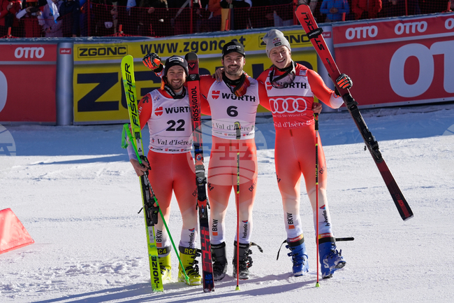 Лоик Меяр спечели гигантския слалом във Вал д'Изер, швейцарци окупираха подиума в деветия кръг от сезона в алпийските ски