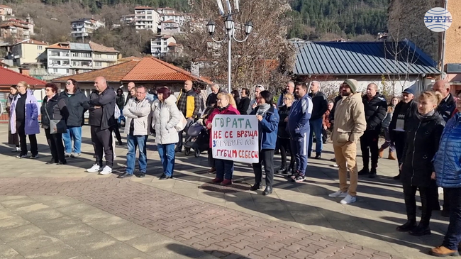 Жители на Смолян протестират срещу изграждането на фотоволтаична централа, заради която се изсичат дървета