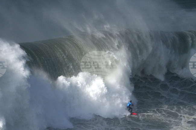 APTOPIX Portugal Big Wave Surfing