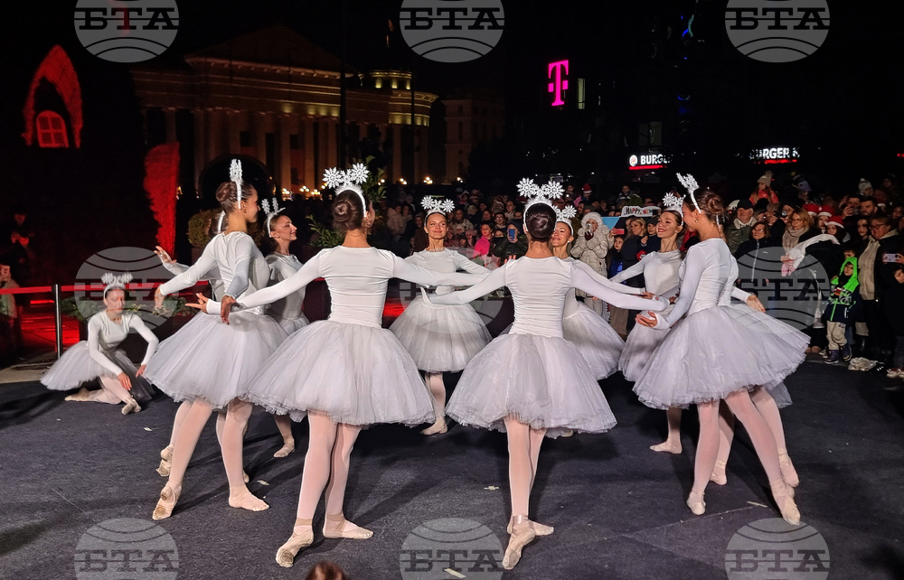 Северна Македония - Скопие - елха - празнични светлини