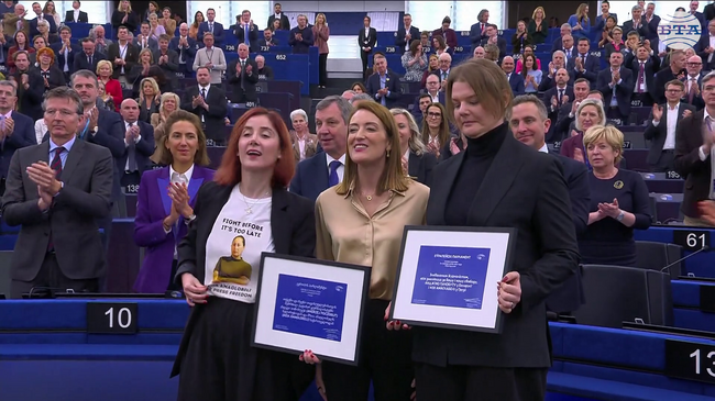 Борете се, докато не е късно, призова лауреатката на "Сахаров" Мзия Амаглобели в реч от затвора, прочетена при награждаването им с Анджей Почобут