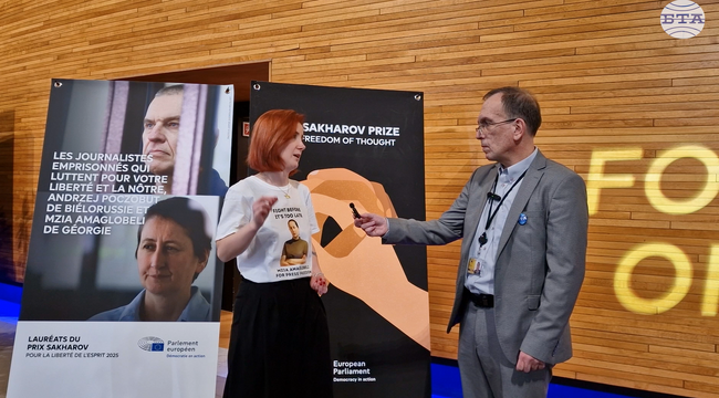 Как да спя, когато Мзия е в затвора и не може да вижда, заяви пред БТА Ирма Димитрадзе, която прие наградата "Сахаров" от името на Амаглобели