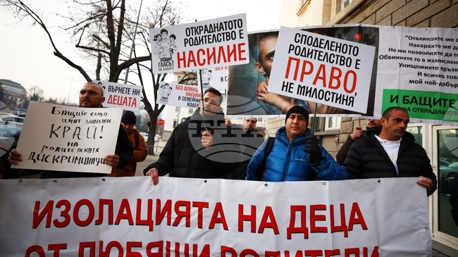 Граждани протестират пред парламента с искане за споделено родителство