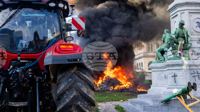 Белга: Властите в Брюксел почистиха над 50 тона отпадъци след вчерашния протест на фермери