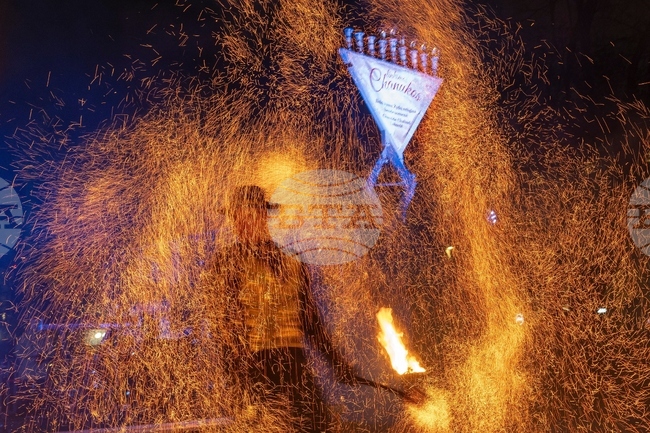 APTOPIX Lithuania Hanukkah