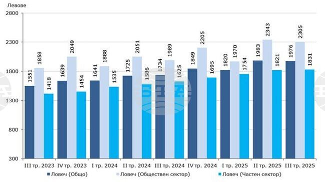 В област Ловеч работещите в обществения сектор получават повече спрямо заетите в частния, сочи статистиката
