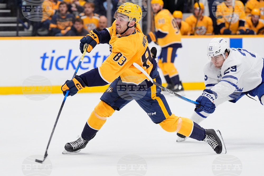 APTOPIX Maple Leafs Predators Hockey