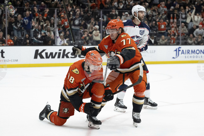 APTOPIX Blue Jackets Ducks Hockey