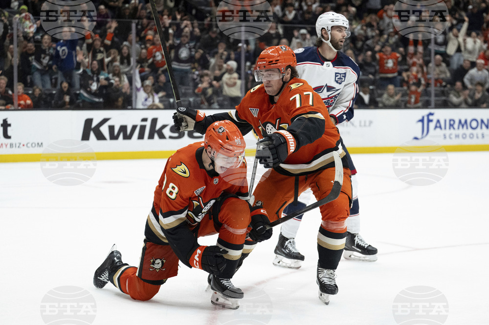 APTOPIX Blue Jackets Ducks Hockey