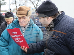 Румъния - Букурещ - президентски дворец Котрочени - демонстрация