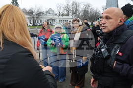 Румъния - Букурещ - президентски дворец Котрочени - демонстрация