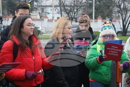 Румъния - Букурещ - президентски дворец Котрочени - демонстрация