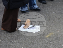 Румъния - Букурещ - президентски дворец Котрочени - демонстрация