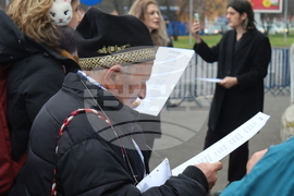 Румъния - Букурещ - президентски дворец Котрочени - демонстрация