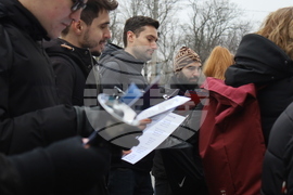 Румъния - Букурещ - президентски дворец Котрочени - демонстрация