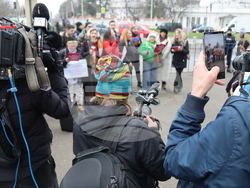 Румъния - Букурещ - президентски дворец Котрочени - демонстрация