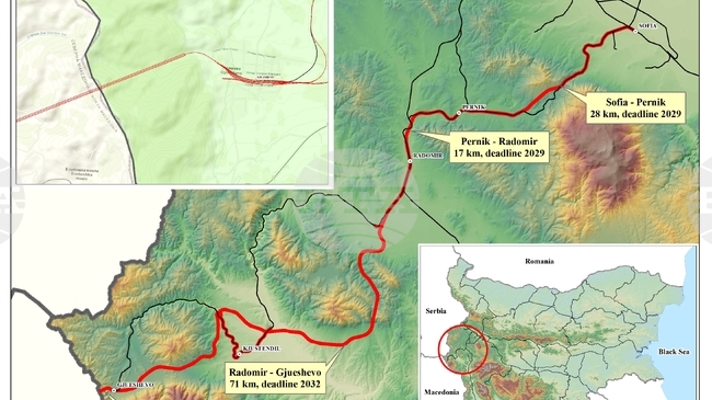 Приключи процедурата за избор на изпълнител по два проекта от Коридор VIII, съобщават от НКЖИ