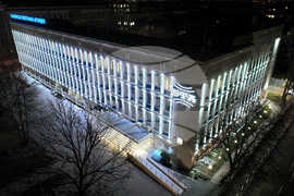 Българска телеграфна агенция - сграда - празнично осветление за Коледа