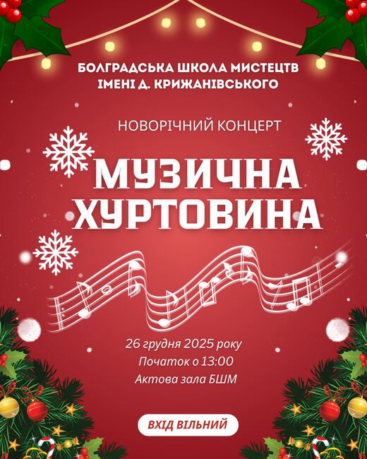 Болградското детско музикално училище в Украйна организира новогодишен концерт на 26 декември