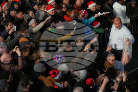 Britain Christmas Eve Meat Market