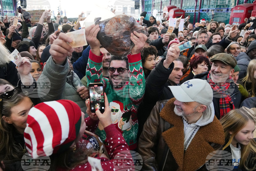 Britain Christmas Eve Meat Market