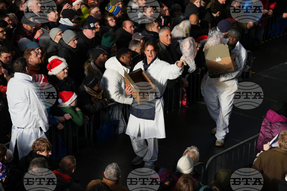 Britain Christmas Eve Meat Market