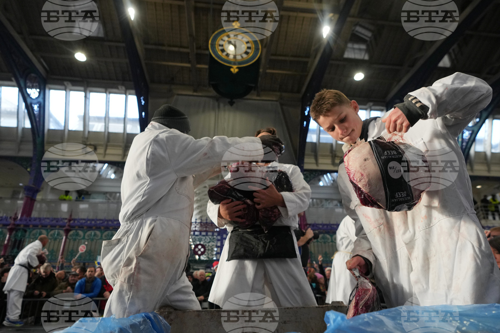 Britain Christmas Eve Meat Market