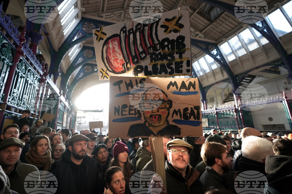 Britain Christmas Eve Meat Market