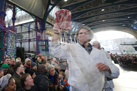 Britain Christmas Eve Meat Market