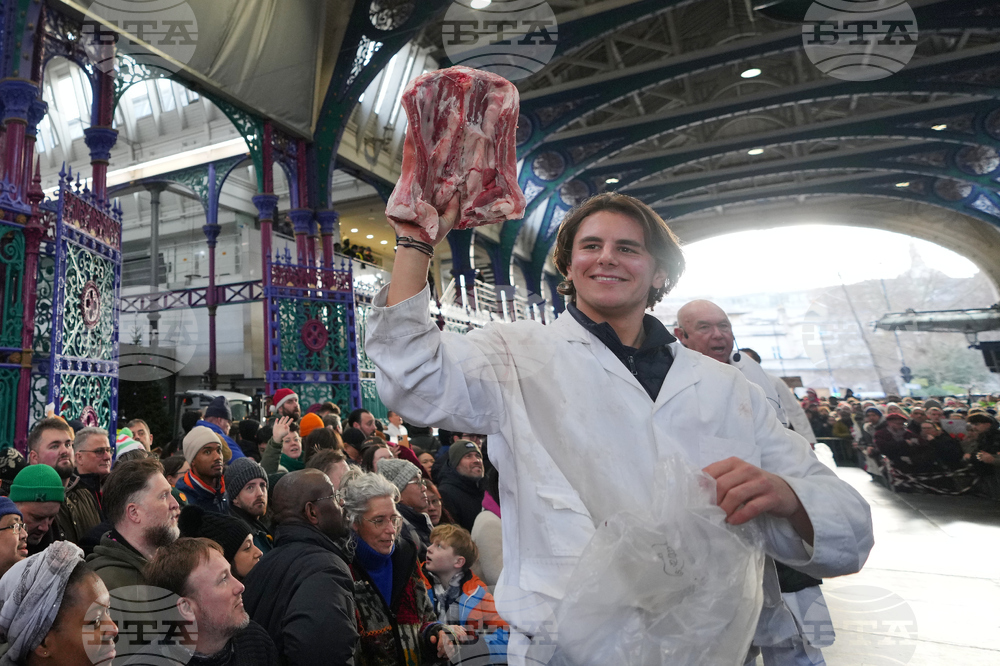 Britain Christmas Eve Meat Market