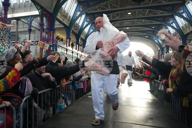 APTOPIX Britain Christmas Eve Meat Market