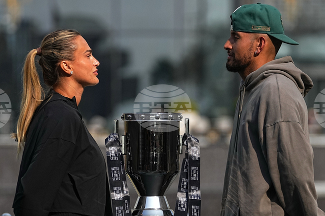 APTOPIX Emirates Battle of the Sexes Tennis